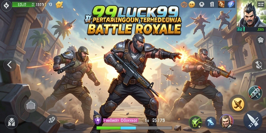 Tangkapan layar menampilkan aksi intens dalam permainan Battle Royale.