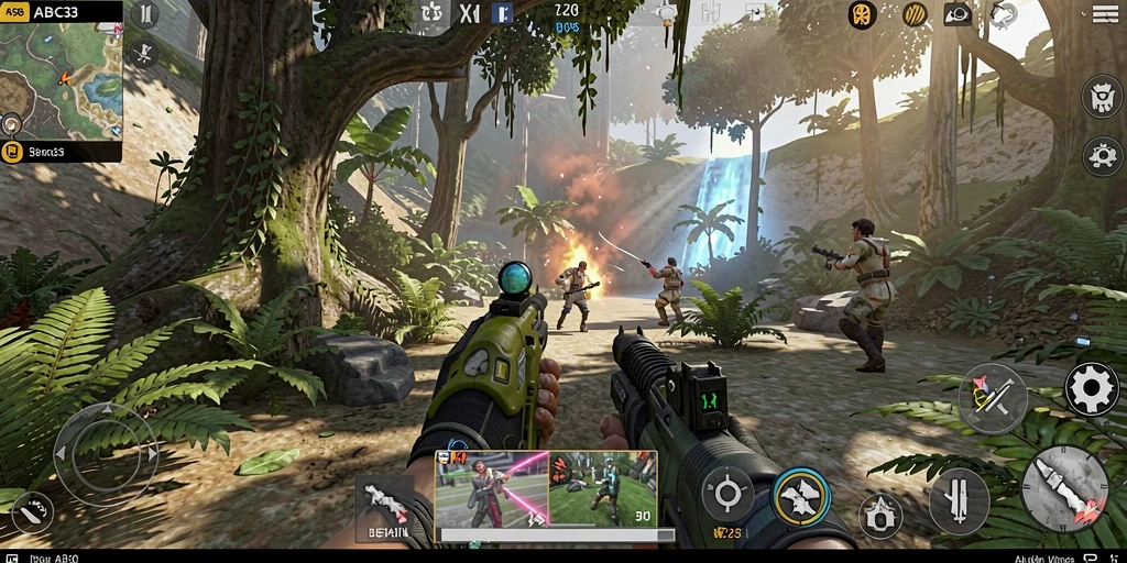 Tampilan aksi mendebarkan dalam game TPS ABC33.