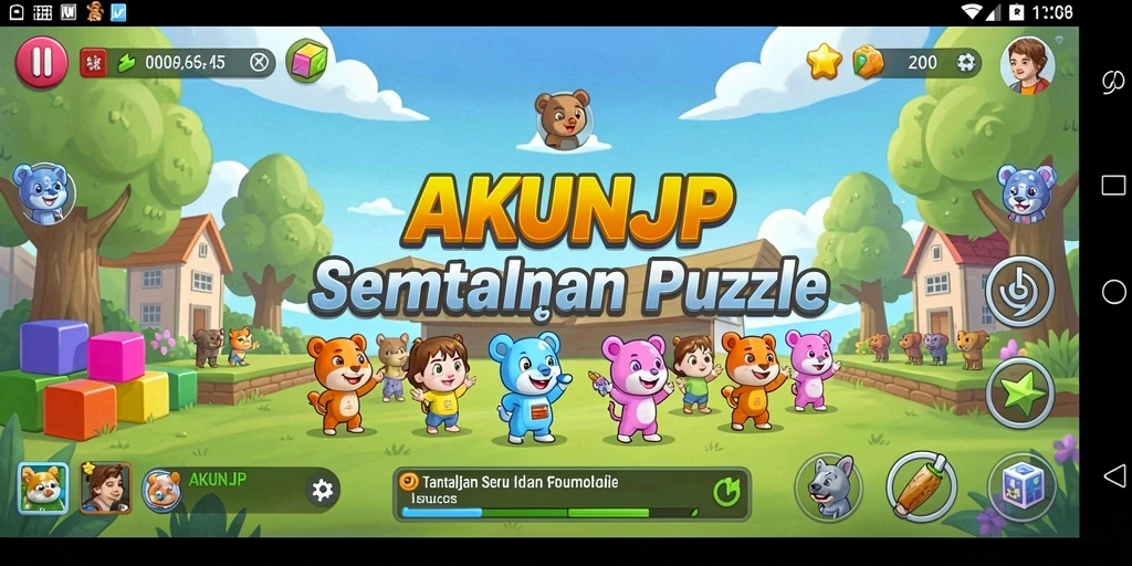 Screenshot gameplay AKUNJP menampilkan tantangan puzzle yang menakjubkan.