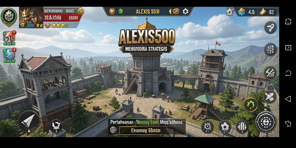 Tampilan gameplay menara pertahanan yang mendebarkan di ALEXIS500.
