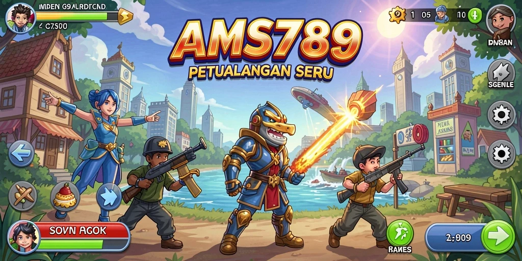Tampilan gameplay seru AMS789 di dalam dunia arcade.