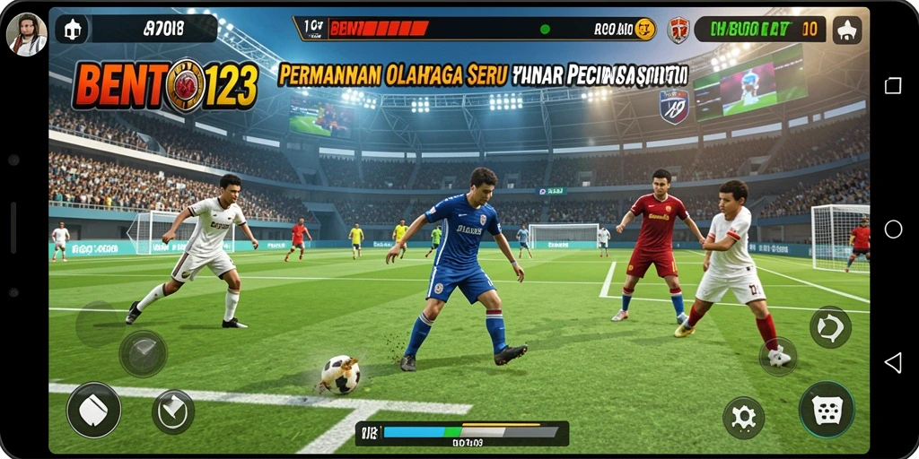 Tangkapan layar utama BENTO123 menampilkan aksi seru dalam pertandingan olahraga.