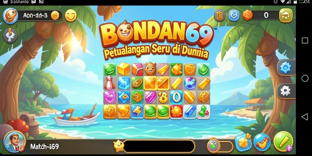 Screenshot menampilkan gameplay menarik BONDAN69 dengan kombinasi elemen Match-3.