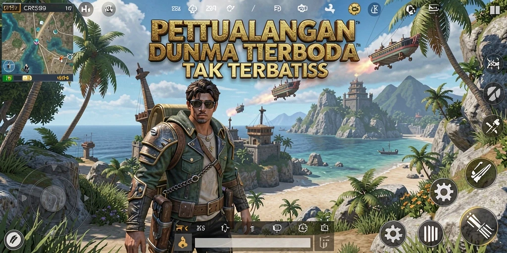 Tampilan gameplay CRS99 yang menakjubkan dalam dunia terbuka.