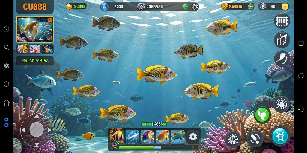 Screenshot CU888 menunjukkan keseruan menangkap ikan dengan grafis menarik.