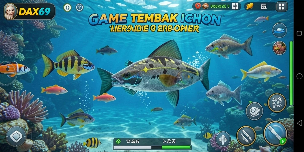 Tampilan gameplay Tembak Ikan yang seru dan menarik.