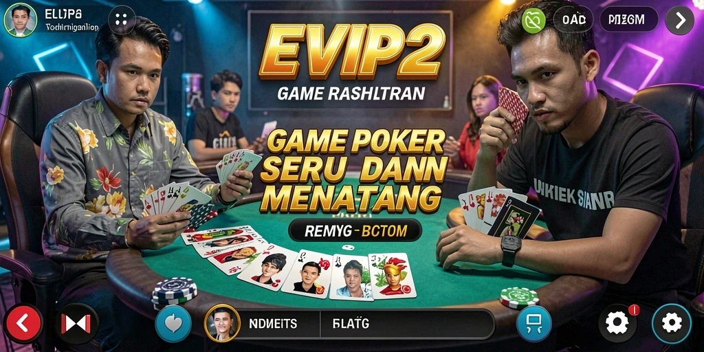 Tangkapan layar EVIP2 menampilkan momen menegangkan dari permainan Poker.