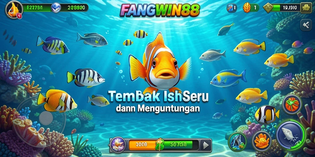 Tampilan gameplay seru Tembak Ikan FANGWIN88.
