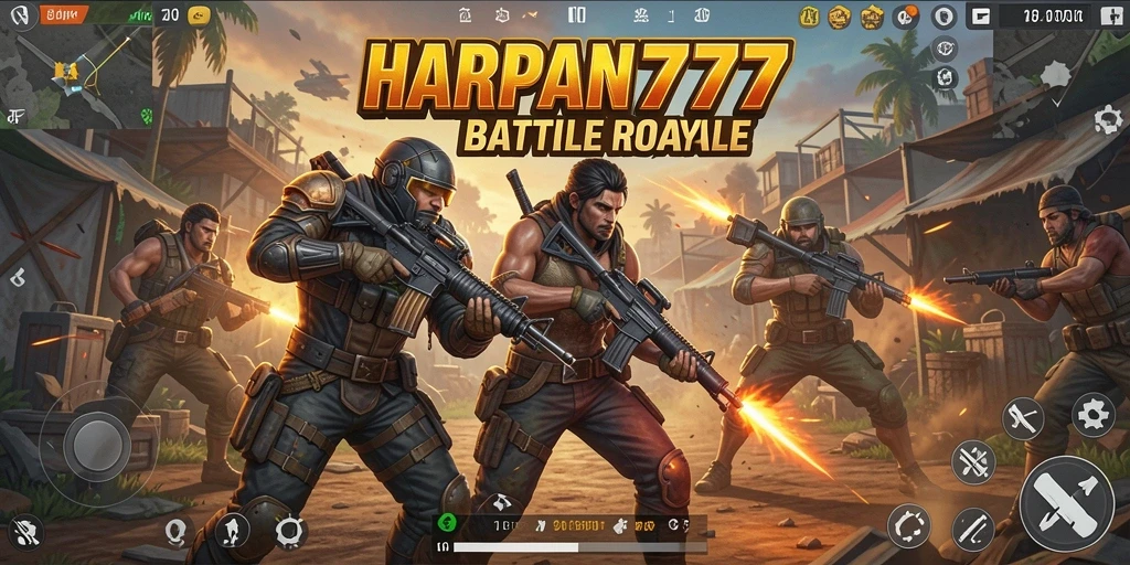 Screenshot menampilkan pertempuran seru di HARAPAN777