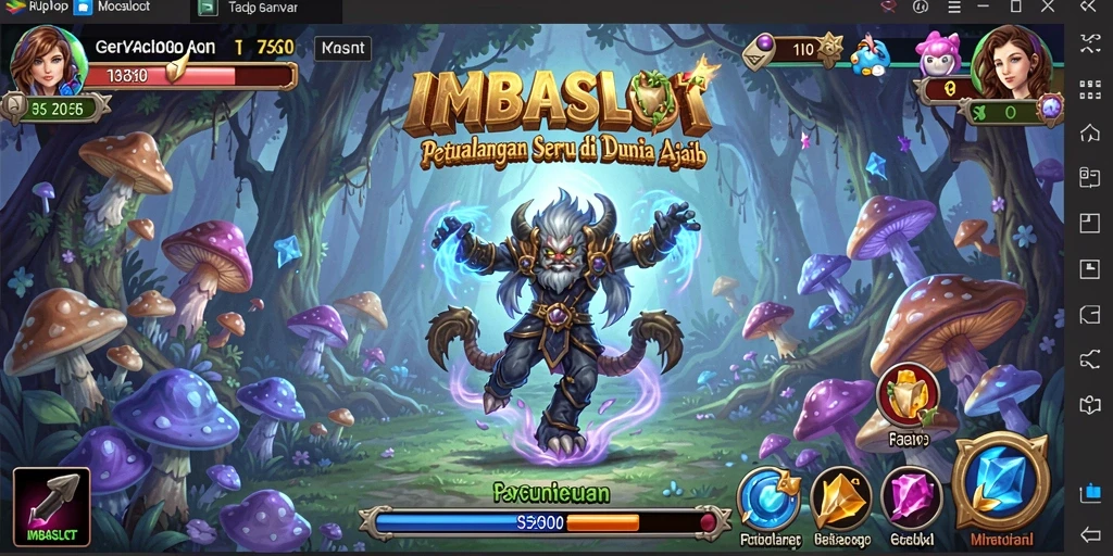 Tampilan gameplay seru dalam IMBASLOT di dunia fantasi.