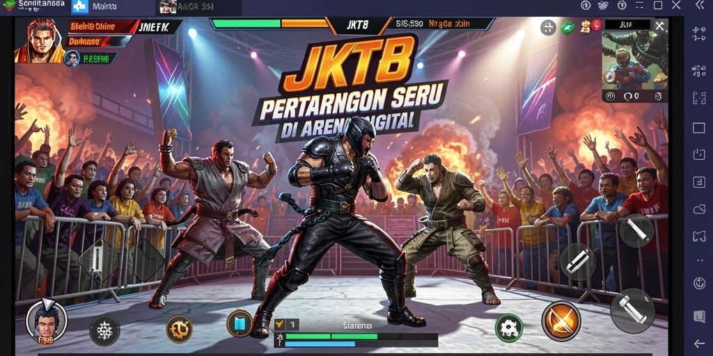 Tampilan gameplay JKT8 dengan pertarungan yang intens