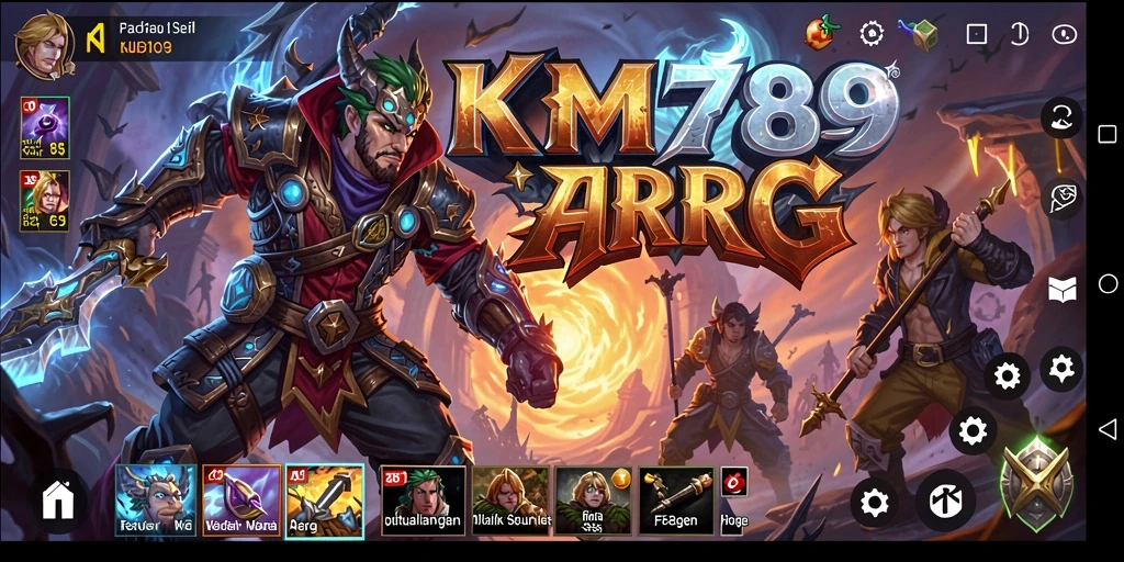 Screenshot gameplay KM789 menampilkan pertarungan seru dan karakter yang keren.