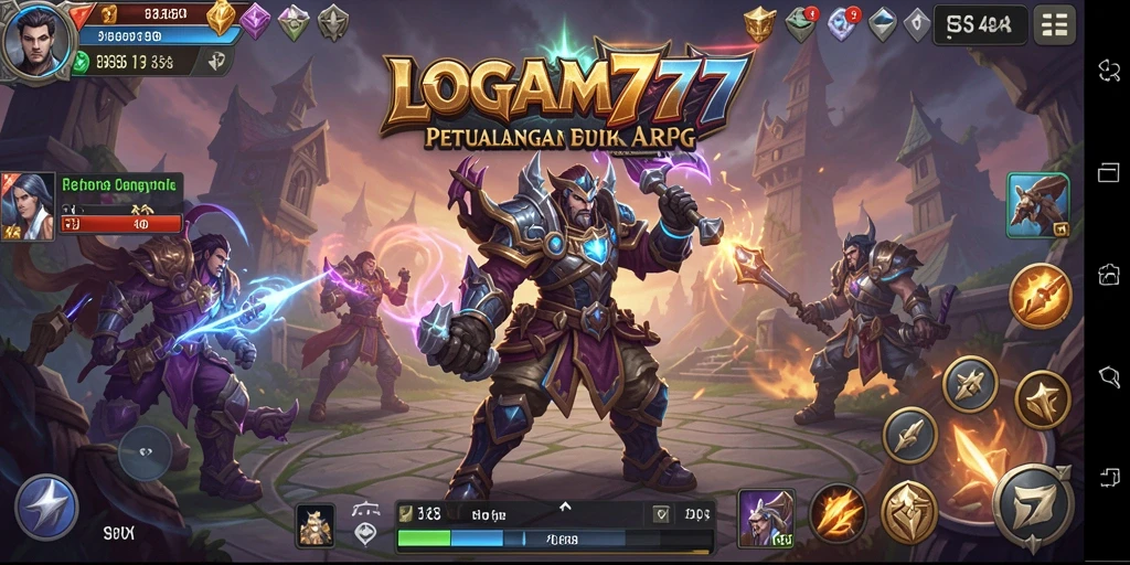 Screenshot menunjukkan aksi seru dalam permainan LOGAM777 ARPG.