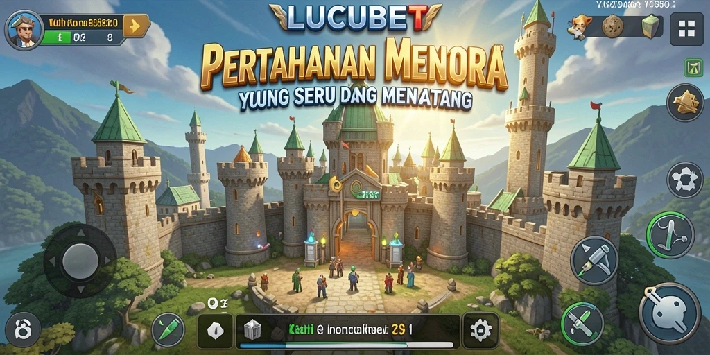 Screenshot LUCUBET menampilkan aksi intens dalam Tower Defense.