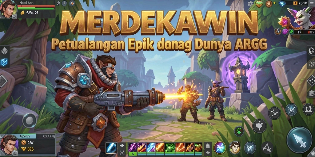 Tangkapan layar gameplay <strong>MERDEKAWIN</strong> dengan aksi pertarungan yang intens.