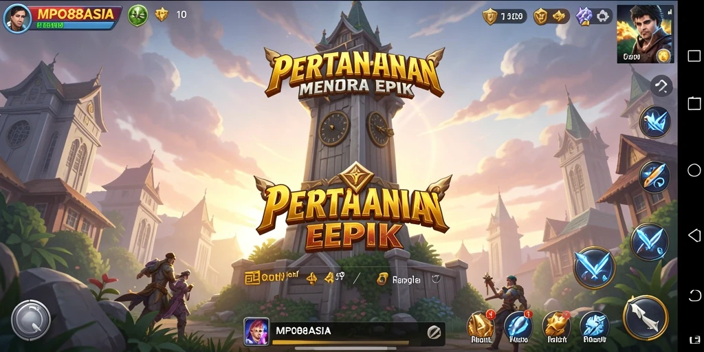 Screenshot MPO88ASIA menampilkan aksi pertahanan menara yang seru.