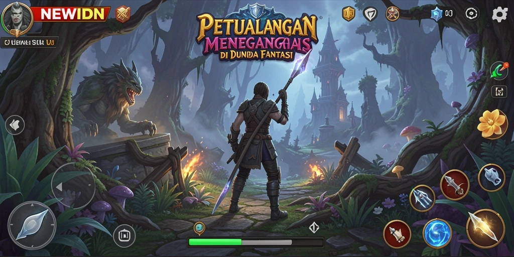 Screenshot gameplay <strong>NEWIDN</strong> menampilkan aksi petualangan yang mendebarkan.