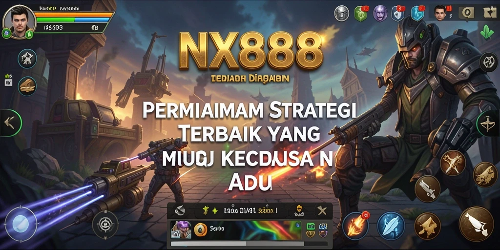 Screenshot utama NX888 menampilkan gameplay seru penuh strategi.