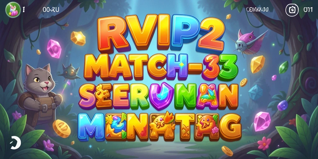 Screenshot gameplay RVIP2 menampilkan kombinasi permata yang menyenangkan.