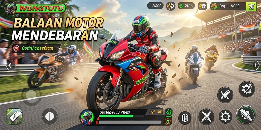 Tampilan menegangkan balapan motor di WONGTOTO.