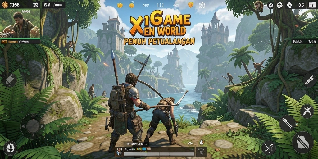 Tampilan gameplay X168 dalam dunia Open World yang menakjubkan.
