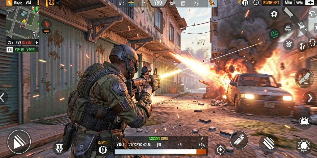 Gameplay Y89 menampilkan aksi pertempuran yang mendebarkan dalam arena FPS.